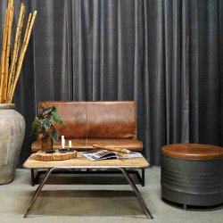 Loungesoffa läder & järn Trademark Living