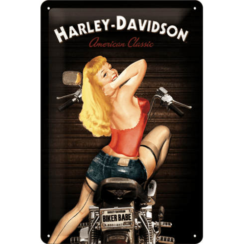 Harley Davidson Bikerbabe plåtskylt 20x30cm