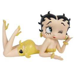 Betty Boop Samlarobjekt Lying Yellow Glitter 12,5 x 20,5 cm
