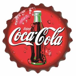 Coca Cola Metallskylt med kedja - Bottle
