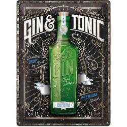 Gin & tonic black plåtskylt 30x40 cm