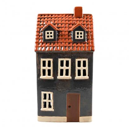 Keramikhus Blått för värmeljus 24 cm