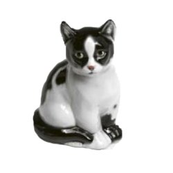 Katt svart/vit Porslinsdjur 15 cm