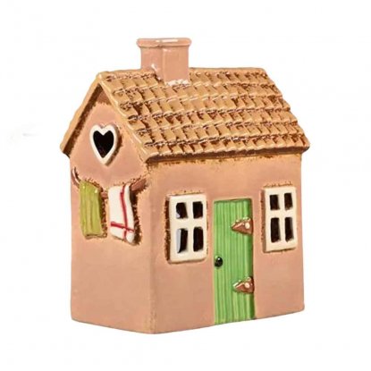 Keramikhus Rosa för värmemljus 11,8 cm