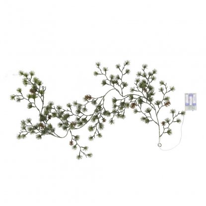 Ljusslinga med gran & kottar 150 cm