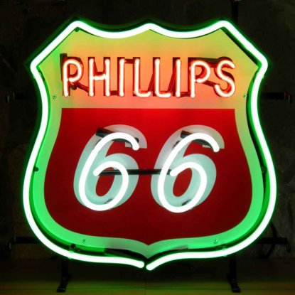 Neonskylt phillips route 66