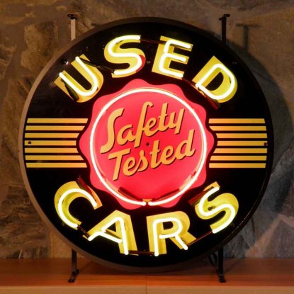 neonskylt Used cars