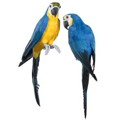 Papegoja sittandes blå 43 cm