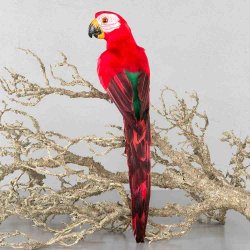 Papegoja sittandes röd 50 cm