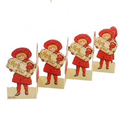 Juldekoration Pappersrader flicka med paket