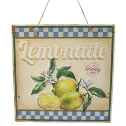 Plåtskylt Lemonade med hänge 30x30cm