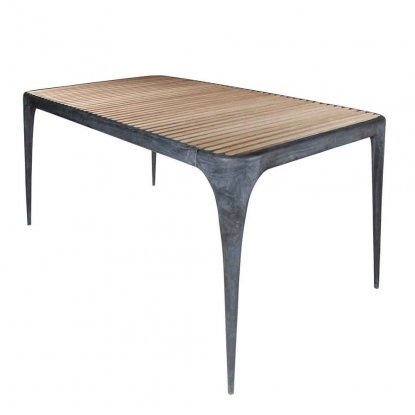 Reeves Trädgårdsbord 191 x 90 cm Zink / Teak