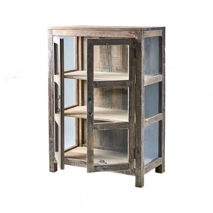 Riko Vitrinskåp i Glas & Återvunnet trä