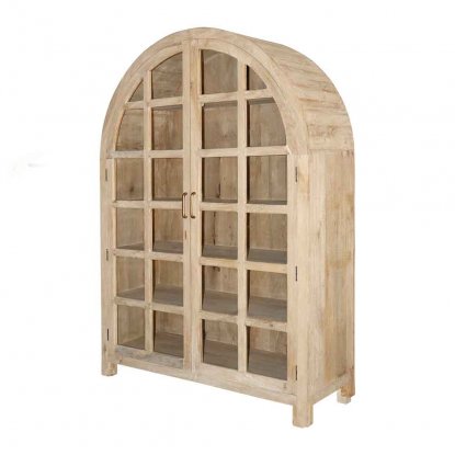 Riko stort vitrinskåp med hylla & glasdörrar