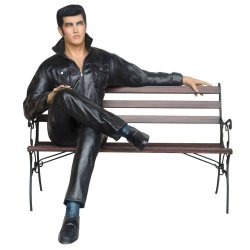 Rock & Roll singer ON bench Sitting Staty