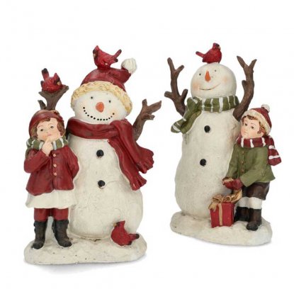 Juldekoration Snögubbe & Barn Mix (2 st)