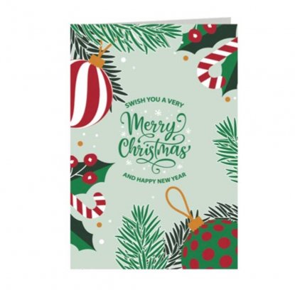 Dubbelt julkort Swish you a very Merry Christmas