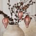 Julgranskulor Kotteformade 3 set Cherry champagne