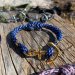 Ankare Armband Key West - Guldplätterad stål Vit/Marinblå