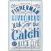 Fisherman lives here skylt 20x30cm
