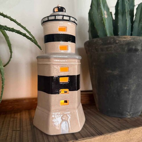 Keramikhus Örnskär fyr för värmeljus 18 cm