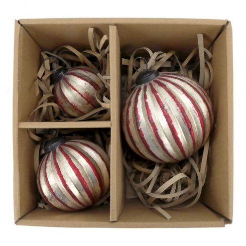 Julgranskulor Mix 3 set Cherry champagne