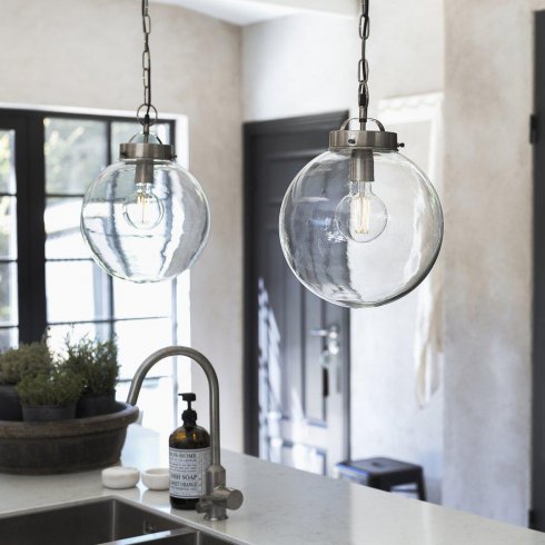 Normandy taklampa antiksilver