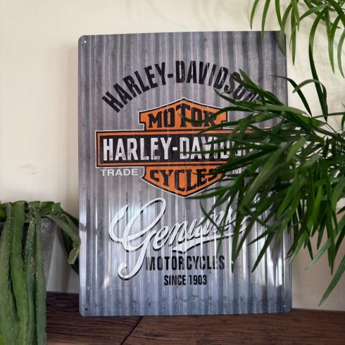 Harley Davidsonskylt räfflad 30x40cm