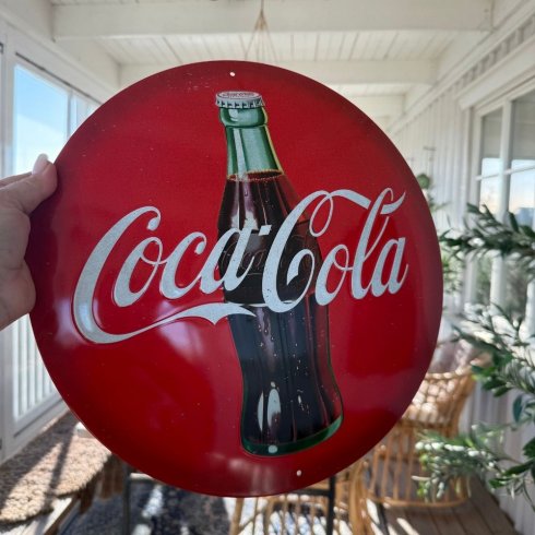 Rund plåtskylt Coca Cola Ø 35 cm