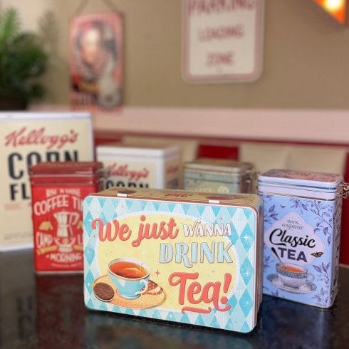 Platt plåtburk Drink Tea