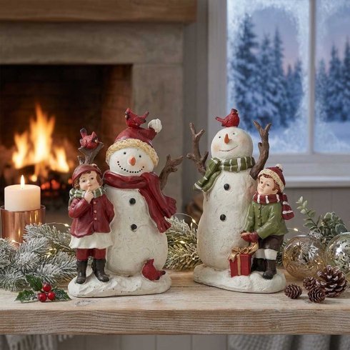 Juldekoration Snögubbe & Barn Mix (2 st)
