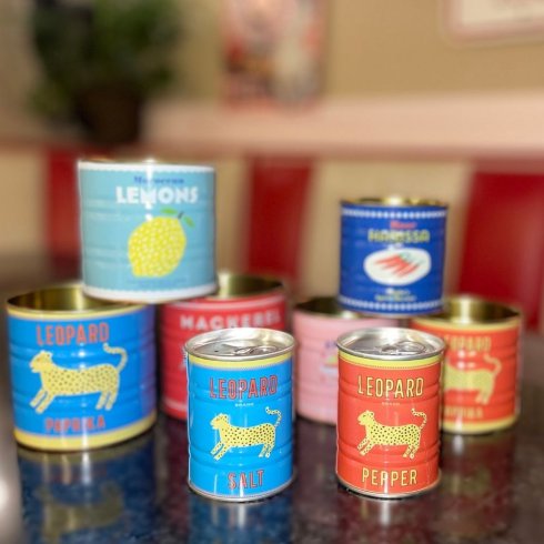 Salt & Pepparkar Plåtburkar Leopard