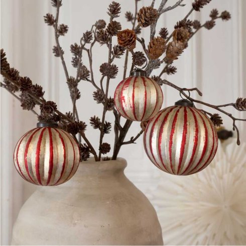 Julgranskulor Mix 3 set Cherry champagne