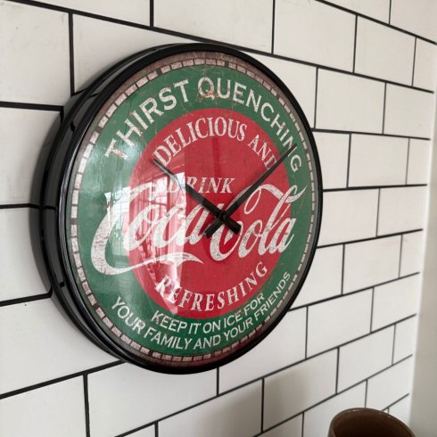 Väggklocka Coca Cola röd/grön 31 cm