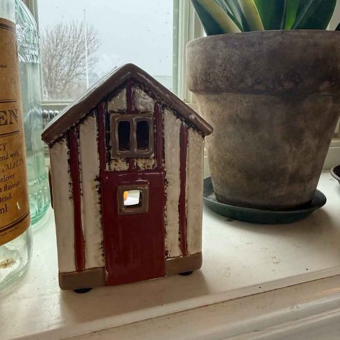 Keramikhus Sjöbod för värmeljus 12,5 cm