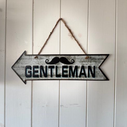 Plåtskylt Gentleman med hänge 12,5x40cm