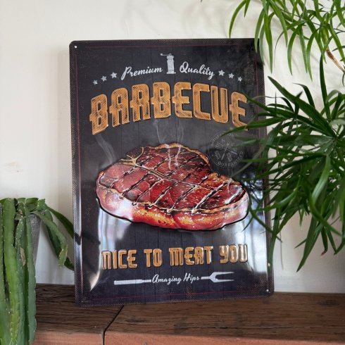 Plåtskylt Barbeque 30x40cm