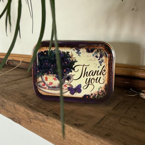 Liten plåtburk Thank you