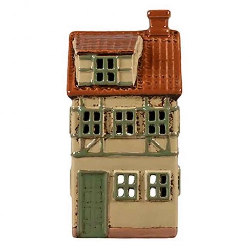 Keramikhus Gult för värmeljus 15,5 cm