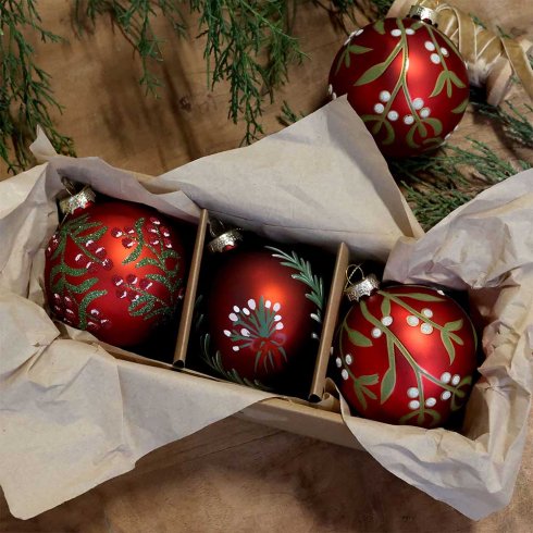 Julgranskulor Mix 3 set Cherry 