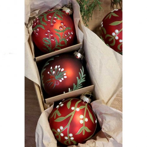 Julgranskulor Mix 3 set Cherry 