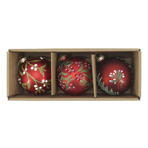 Julgranskulor Mix 3 set Cherry 