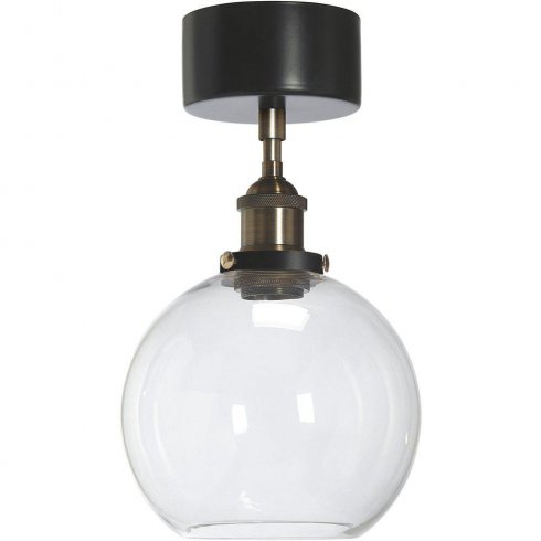 Omega taklampa Svart/Mässing Klar - Pr Home
