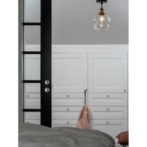Omega taklampa Svart/Mässing Klar - Pr Home