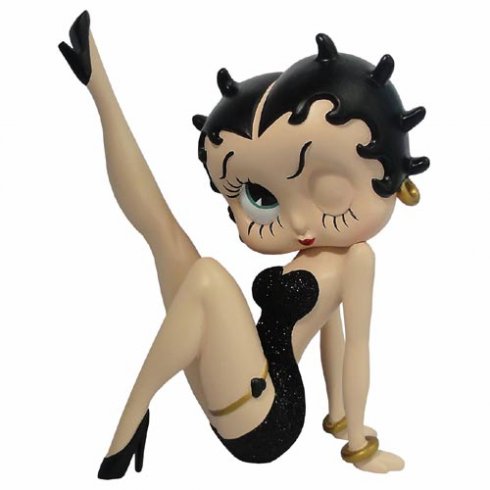 Betty Boop Samlarobjekt Leg up Black Glitter 17 cm