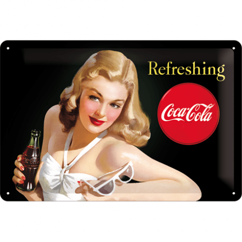 Coca cola beauties plåtskylt 20x30cm