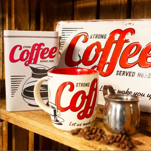 Coffee served here skylt 20x30cm