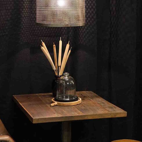 Träbordsskiva i paterinat trä 60 x 60 cm