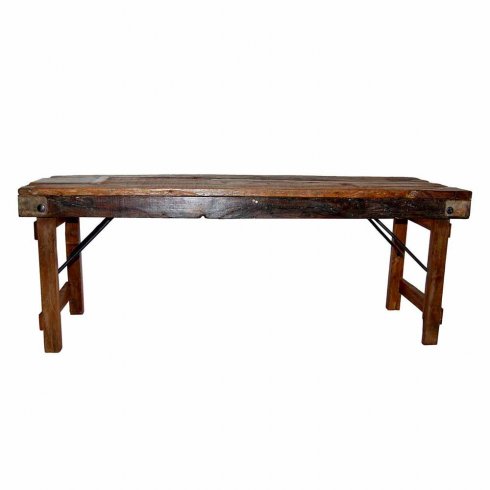 Träbänk i återvunnet material hopfällbar 119 cm 