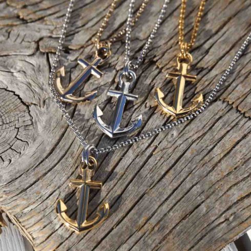 Marint Ankarhalsband Anchors´s aweigh Stål/Guld